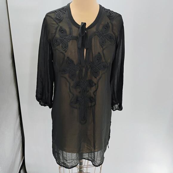 Jantzen Cover Up Beach Pool Black Sheer Sz S - Picture 1 of 13